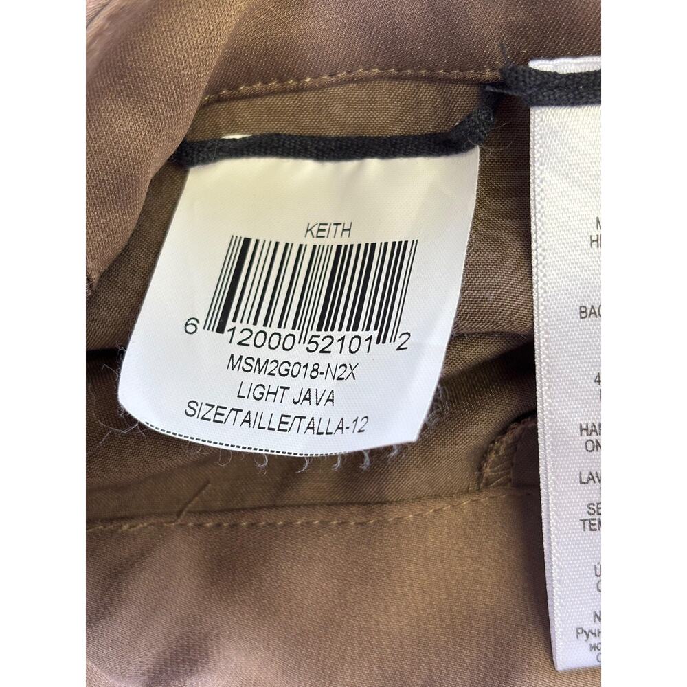 BCBGMAXAZRIA Pants Womens 12 Brown Satin Harem Pleated Draped Pockets Relaxed - Picture 5 of 8